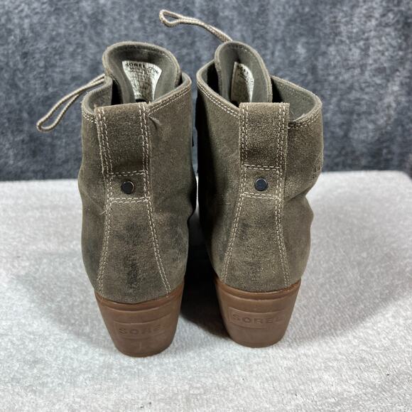 Sorel Toronto Boots Womens 10 Gray Suede Lace Up Wedge Ankle Booties - Picture 3 of 10